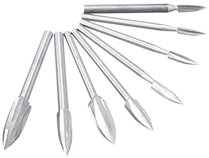 LAZIRO 8 STÜCKE Stahl Elektrische Holz Carving Bohrer Bits 3mm-8mm Holz Wurzel Handwerk Gravier Carving Bohrer Breis Frässchneider