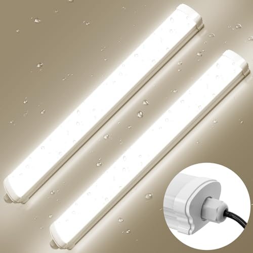 Viugreum 2 Pack 40W feuchtraumleuchte led 115cm 4800LM werkstatt feuchtraum lampe IP65 Wasserfest Neutralweiß 4000K roehrenlampe garage keller lichtleiste Komplett röhre für Bad küche
