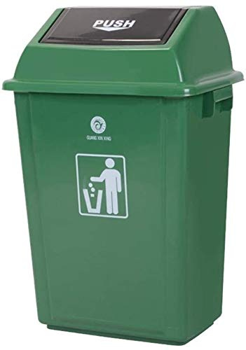 CULPRT Poubelle En Plastique Avec Couvercle, Facile À Déplacer Jardin Extérieur Terrasse Poubelle/Capacité: 60L Poubelle, Facile À Nettoyer/Vert