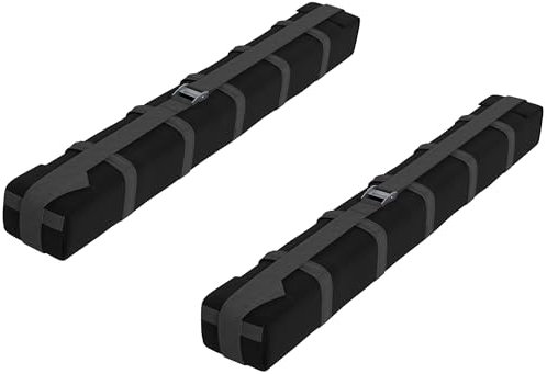 HOMCOM Autodach Querträger Autodachträger Autogepäckträger mit 2 Stück mit Befestigungsgurten Belastung 75 kg 85x10x8 cm Schwarz 600D Oxford Tuch 600D Schwarz