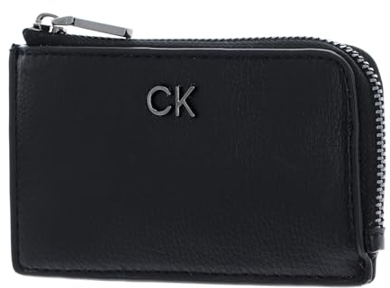 Calvin Klein Women CK DAILY ZIP CARDHOLDER W/CHAIN, Ck Black, One Size