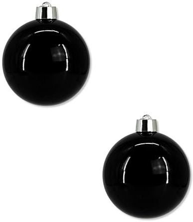 Weihnachts-Kugel XXL Ø 20cm - 2 Stück schwarz glänzend Christbaumschmuck Deko Kugel
