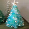 Resin Christmas Tree, Christmas Ornaments, Beautiful Teal Beach Glass Christmas Tree, Resin Crystal Sea Themed Xmas Desktop Decor, Christmas Holiday Xmas Gift Home Decor (A-12cm)