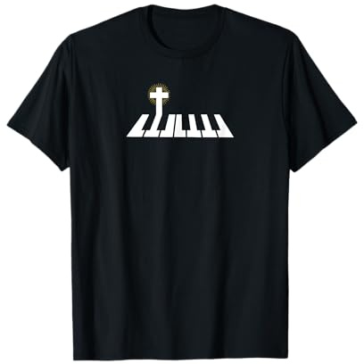 Piano Cross Pianist God Jesus Music T-Shirt