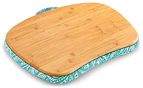 Czzmy Supporto per Laptop Portatile con Cuscino,Accessori per laptop Supporto per dell'home office da utilizzare Laptop Fino a 15.6(1-Bamboo grigio scuro)