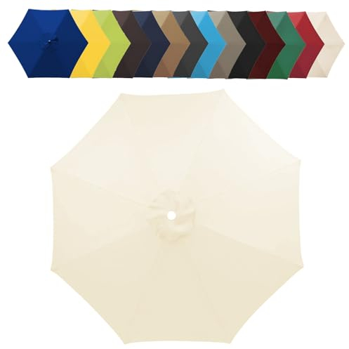 2/2.7/3m 6/8 Streben Sonnenschirm Ersatzbezug Dicker Und Starker Marktschirm Ersatzbespannung Wasserdicht Für Outdoor Terrassenschirm Strandschirm Sonnenschirm ( Color : Off-white , Size : 6 ribs-3m(9