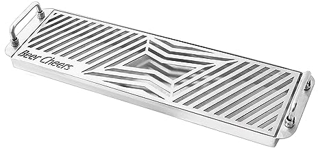 JSDQQG Bier Tropfschale Edelstahl,Bierauffangschale Aus Edelstahl die Theke,Abtropfschale Für Bierturm Tragbar Tropfschale Mit Griff Und Abnehmbarem Deckel 27''x7''x1''