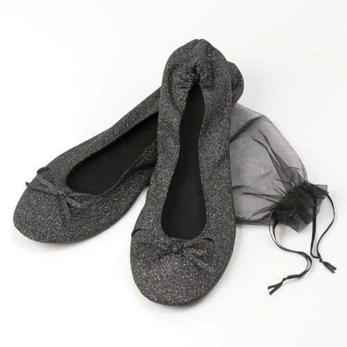 Mopec Schwarz A14 Packung mit 2 Paar Faltbare Lamé-Drucker, Größe M, mit Tasche, normal