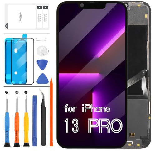 OLED LCD Screen for iPhone 13 Pro Screen Replacement [Not LCD], 6.1'' [FULL HD] [COF] for iPhone 13 Pro Display LCD Touch Screen Digitizer Assembly with Tools(Black)