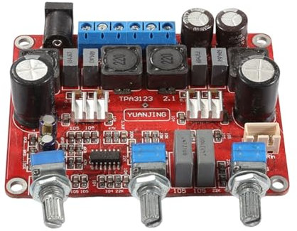 Jrpzcv TPA3123 Audio Board Module DC12-24V 2.1 Triple Channel Amplifier Board 2x25W+50W Subwoofer Module Easy Install