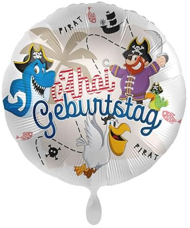 NEU Folienballon Pirat - Ahoi Geburtstag - ca. 45cm Durchmesser