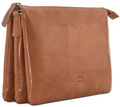 Mala Leather Bloomsbury Collection Leather Clutch/Shoulder Bag 7406_17 Tan