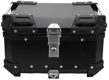 Motorrad-Heckbox, 32 L Motorrad-Top-Box mit Sicherheitsverschluss, Schnellverschluss, Universelle Passform, Wasserdichtes Motorrad-Kofferraum-Gepäck-Topcase (BLACK)