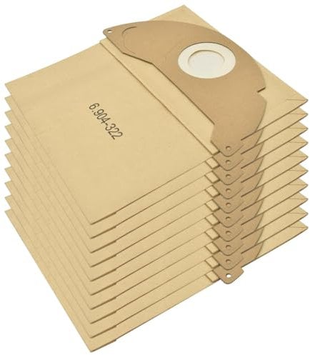 Neuytiky 10 Piezas Bolsas de Aspiradoras 6.904-322.0 para Kärcher WD2,MV2 Aspiradoras Robóticas,Bolsas de Aspiradoras 6.904-322.0 para Kärcher Serie WD2 MV2 WD 2.200 a WD 2.550