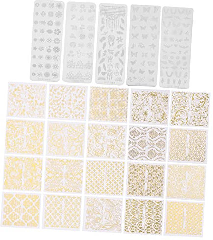 minkissy 5piezas Plantillas De Estampado Sello Uñas Kits De Manicura Para Principiantes y Profesionales