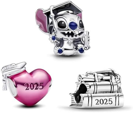 PHCLASY Rose Graduation Set Charms Pendentif Breloque Compatible Pour Bracelets 2025 Graduation Cadeaux Pour les Femmes