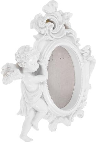 SOIMISS Harzornamente Gedenk Fotorahmen Ornamentaler Bilderrahmen Desktop Engel Fotografie Rahmen Engel Harzrahmen Ausgefallener Bilderrahmen Engel Rahmen Harz Engel Statue