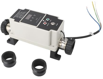 TOPINCN Chauffage de Piscine, 2,7 à 3,3 KW Thermostat électrique Chauffeur d'eau de Piscine avec Affichage Numérique pour Spa, Baignoire, Piscine