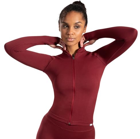 SMILODOX Trainingsjacke Damen Revia, Slim Fit Laufjacke mit Stehkragen & Daumenöffnungen, Fitness Oberteil, elastisches Funktionsmaterial, Sportjacke für Workout, ideal für Sport, Yoga & Alltag