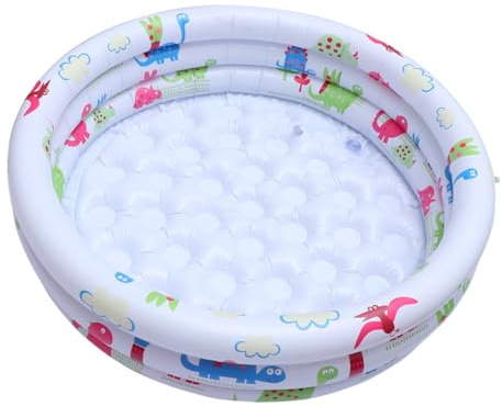 HEMOTON Aufblasbares Rundes Kinderbecken aus PVC mit Pumpe Tragbar und Leicht Großer Pool für Kinder im Sommer Planschbecken mit Supergroßem Fassungsvermögen