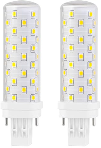 Makergroup GX23-2 LED Bulb, 4000K Neutral White, Two Prong CFL Light Bulb Replacement for 13 Watt 2 Pin Compact Fluorescent Bulb in Bathroom Fan, Kitchen Light 10W 2-Pack (Magnetic Ballast Compatible)