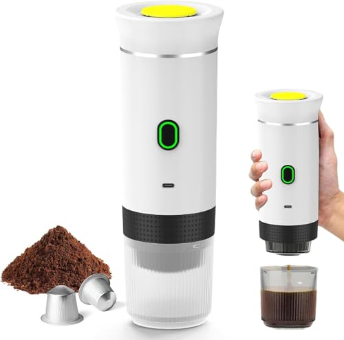 Machine à Café Multi-Capsules, Cafetière Expresso 3 en 1, Auto-Chauffage 4-6 Minutes, Petites Capsules, Grandes Capsules, Café Moulu, Cafetière Portable pour Le Bureau, La Mai, White