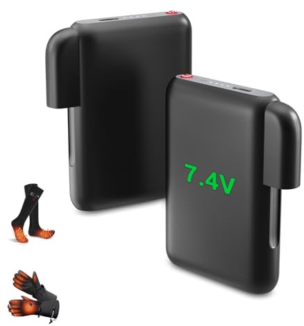 7.4V 3000mAh Heated Gloves Battery Pack, Replacement Batteries for Heated Socks,Hats, Heat Slippers Extended Batteries- Insulation shell