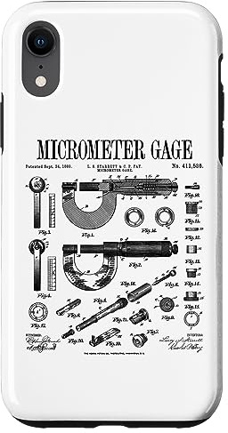Hülle für iPhone XR Mikrometer-Messgerät, mechanischer Ingenieur, Vintage-Patentdruck