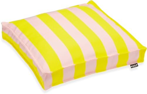 H.O.C.K. Riviera Stripe Outdoor Sitzkissen – Wetterfeste Stuhlkissen mit Blockstreifen – UV-Beständig, Wasser- & Schmutzabweisend – Handmade in Germany (Yellow Rosé, 40x40x5cm)