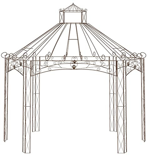 Solivagant Padiglione da Giardino Marrone Anticato 400x258x378 cm in Ferro,Marrone,52.8kg