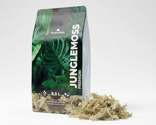 NatureHolic Sphagnum Moos Premium | ungepresst & langfaserig | Indoor-Anbau Europa | für Orchideen, Monstera, Karnivoren, Moosstäbe & Semi-Hydroponik | wiederverschließbarer Doypack - 8,5 Liter