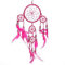 Pink Pineapple Dreamcatcher mit Federn und Silber Perlen: Handgemachter Traumfänger Vielen Farben Erhältlich - Kleine Traumfanger Mit 12 cm Durchmesser und 35 cm Lang (Fuchsie)