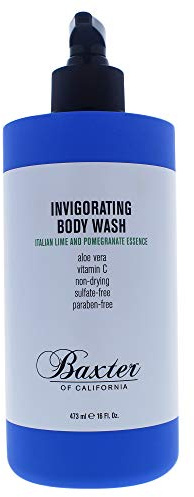 Baxter of California Invigorating Body Wash Men - Moisturising and Cleansing - Italian Lime & Pomegranate - Gel Texture Sulphate Free - 473ml