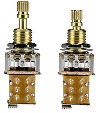 FLEOR FLEOR 23 mm B250k Lange Potentiometer mit Geteilter Welle Push/Push-Gitarrenpoti (2 Stück)