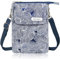 Fiisstina KXF Canvas Cell Phone Purse Wallet Freshing Elegant Leaf Pattern Small Crossbody Bag Lightweight Shoulder Bag Cellphone Pouch with Adjustable Strap for Women Girls