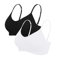 Vertvie Damen 2/3/4er Set Basic Wohlfühl BH Sport BH Spaghettiträger Bralette ohne Bügel Nahtlose Gepolsterte mit Spaghetti Bra Top Low Support Bra(EU M/Tag L,Schwarz/Weiß)