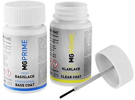 MG PRIME Kit de stylo de retouche RAL 7048 Gris souris nacré/Pearl mouse grey brillant peinture base -vernis par 50ml