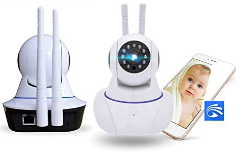 Di Tutto Per Tutti® KIT 2 Telecamere IP CAMERA WI-FI HD 720p Motorizzata infrarossi Allarme Movimento Ambiente Interno con App YOOSEE