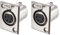 sourcing map 4-Pin XLR femmina Jack Montaggio a Pannello per Microfono Connettore Adattatore Convertitore Audio Altoparlante Tono Argento 2 Pz YL3075