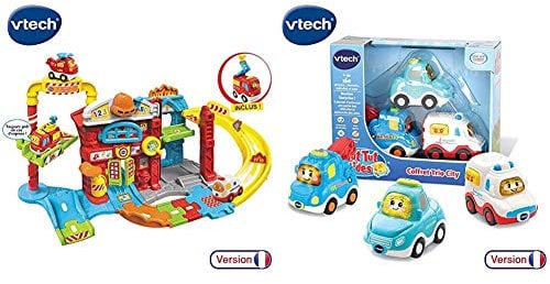 VTech Tut B Maxi Caserne Pompier, 503905, Multi-Couleur & 207325 - Jouet Musical - Tut Tut Bolides - Coffret Trio City