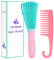 Hair Brush,Detangle Hair Brush, Detangler Brush for Women Men Adults Kids Afro American Type 3a-4c, Detangling Nylon Bristle Brush for Kinky Curly Coily Wavy Wet and Dry Hair,Pinkgreen