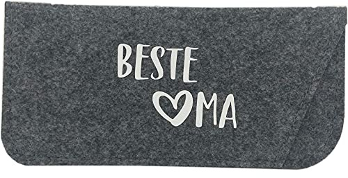 NeLi Brillenetui - Beste Oma - Filz Geschenkidee (dunkelgrau)