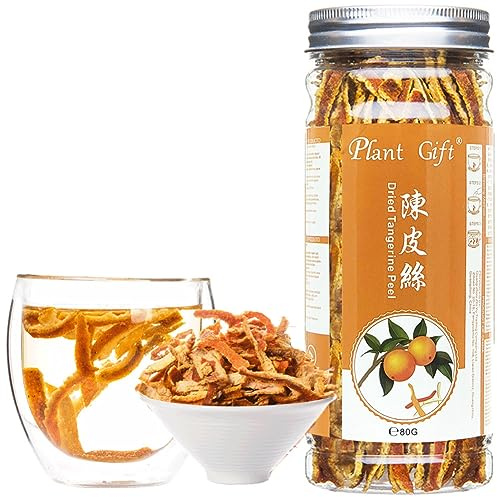 Plant Gift Tangerine Tea Orange Peel, Mandarinen Tee, 100% natürlicher Reiner Kräutertee, getrocknete Mandarinen, kalt gebrühter Tee, getrocknete Mandarinen, Orangenschalenstreifen 80 g / 2.82 oz