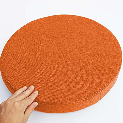 Waigg Kii Verdickte Stuhl-Sitzkissen, rund, Sitzkissen, waschbar, für Esszimmer, Büro, Terrasse, 35 x 35 x 8 cm, Orange