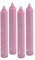4er Pack Rustikale Stabkerzen H:25 cm Ø:3,8 cm diverse Farben Brenndauer 22 Stunden Kerze Advent Weihnachten Deko, Farbe:Malva