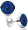 Materia Druzy Ohrstecker rund in Blau 925 Silber rhodiniert SO-74-Blau