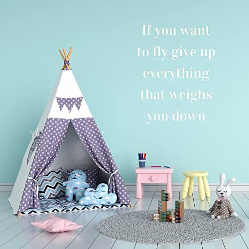 Vinyl-Wandaufkleber mit Aufschrift If You Want To Fly Give Up Everything That Weighs You Down, 55,9 cm