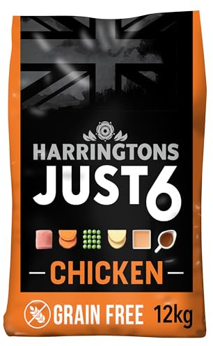 Harringtons Just 6 Complete Grain Free Dry Adult Dog Food Chicken 12kg - With Added Fresh Baked Bites