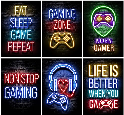 Disnace 6 Póster Gameration Gaming a4, Decoración Gamer, Gaming Wall Decal, Póster De Juegos, Gaming Gamer Quotes,Gamer Decoracion Habitacion, Cuadros Decorativos Gamer (B)