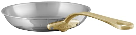 Mauviel M'Cook B 5-Ply Polished Stainless Steel Frying Pan With Brass Handle, 11.8-in, Made In France